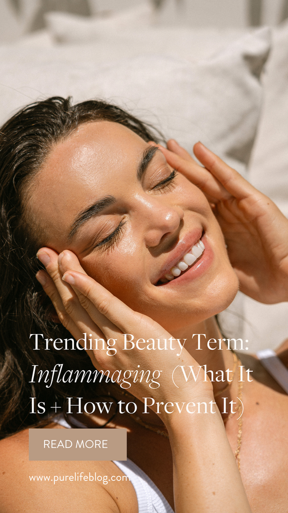 Trending beauty term inflammaging highlights the link between premature aging + inflammation. Here are 10 hacks to minimize inflammation + restore youthful skin. | Primally Pure Skincare