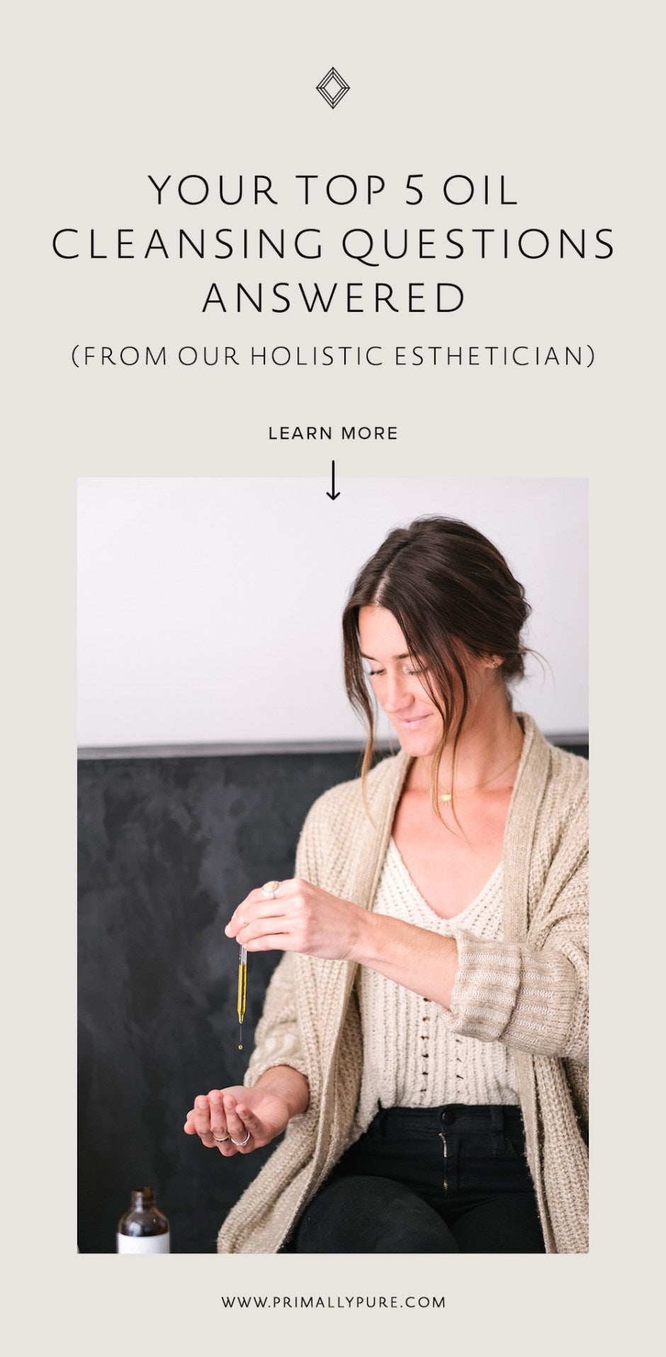 Not sure about washing your face with oil? Click here for our Holistic Esthetician's answers to your top 5 oil cleansing questions! | Primally Pure Skincare